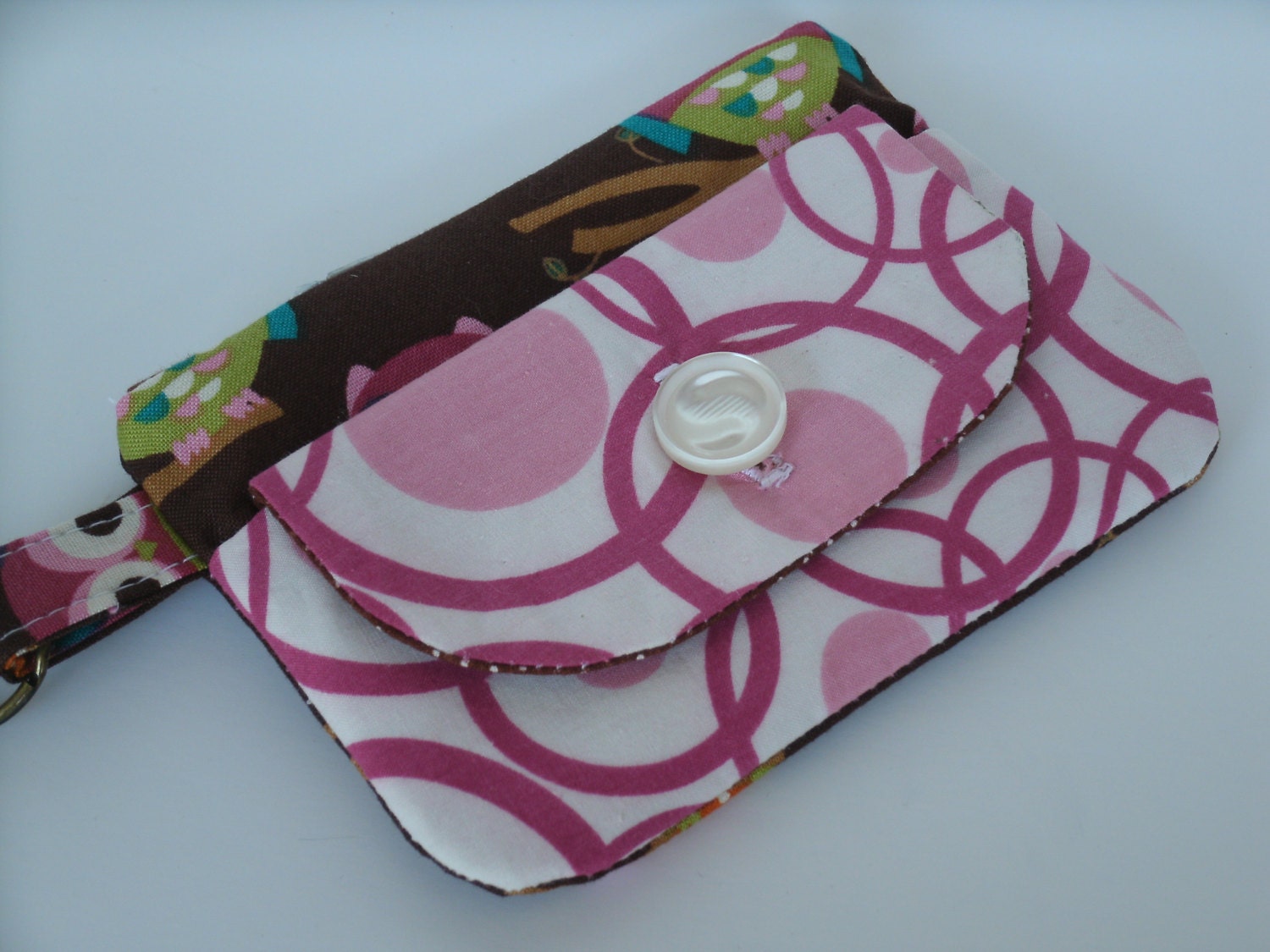 Owl Fabric Wallet with Zipper Pouch