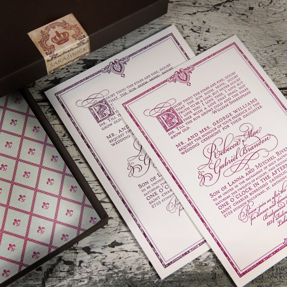 Renaissance Letterpress Wedding Suite