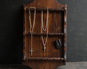 Wooden Jewelry Display Shelf - Necklace Stand - Rustic Vintage