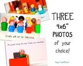 Funny Photos, Set of THREE 4x6" photographs, custom text
