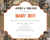 Girl or Boy Realtree Camo Baby Shower Birthday Invitation Digital File 4x6 and Matching Thank You Card