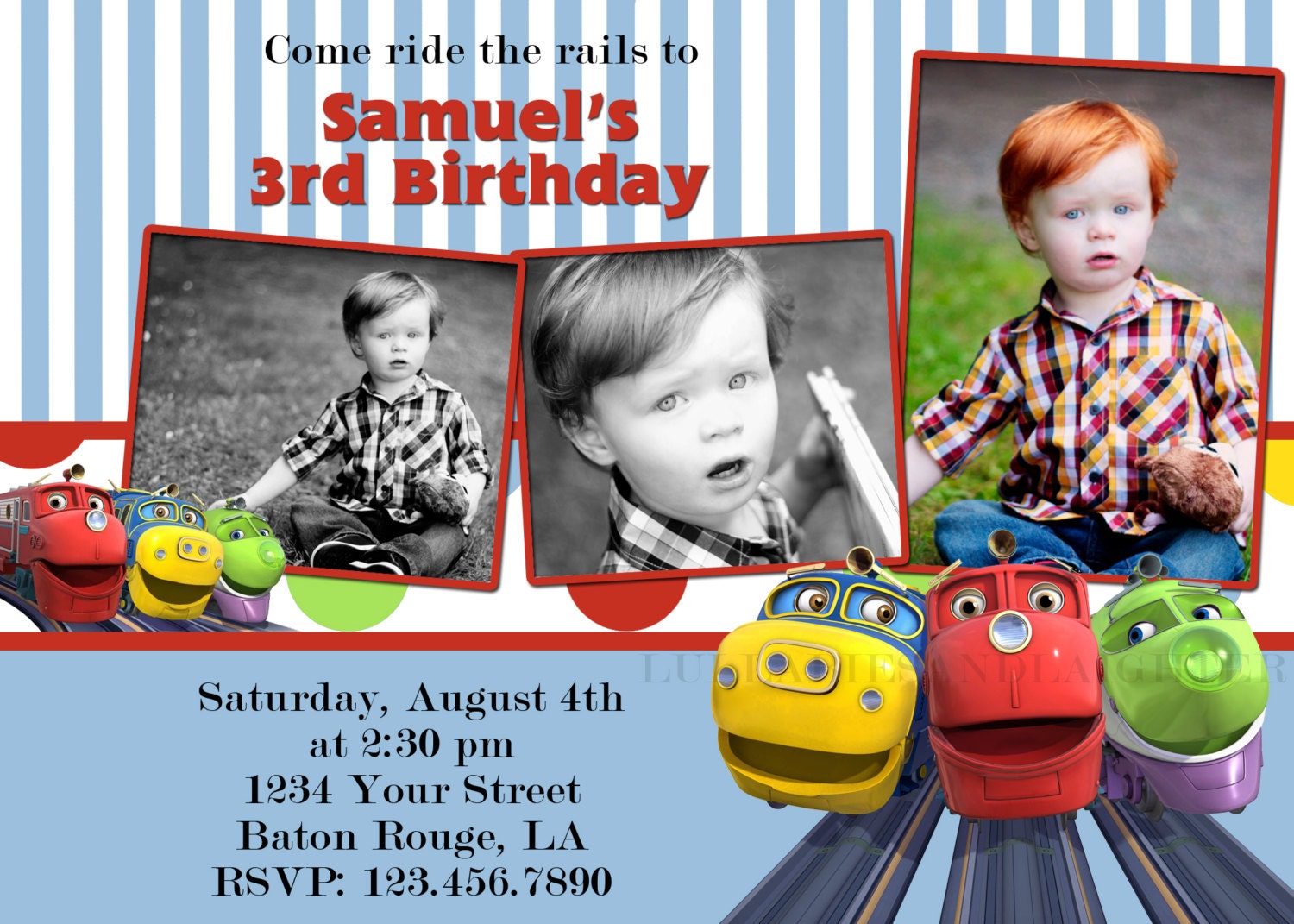 Chuggington Birthday Invitation / Chuggington Train Birthday Invitation / Train Invitation / Wilson Invitation Digital File 5x7