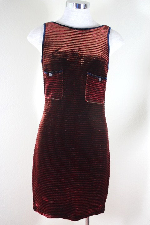 Vintage CHANEL Burgundy Dress size 38 4 5 6 France