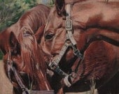 Horse Art, Original Painting, Framed.