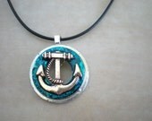 Anchor Necklace: Blue - Men's Jewelry - Men's Necklace - Nautical Jewelry - Anchor Jewelry - Anniversary Gift - Father's Day