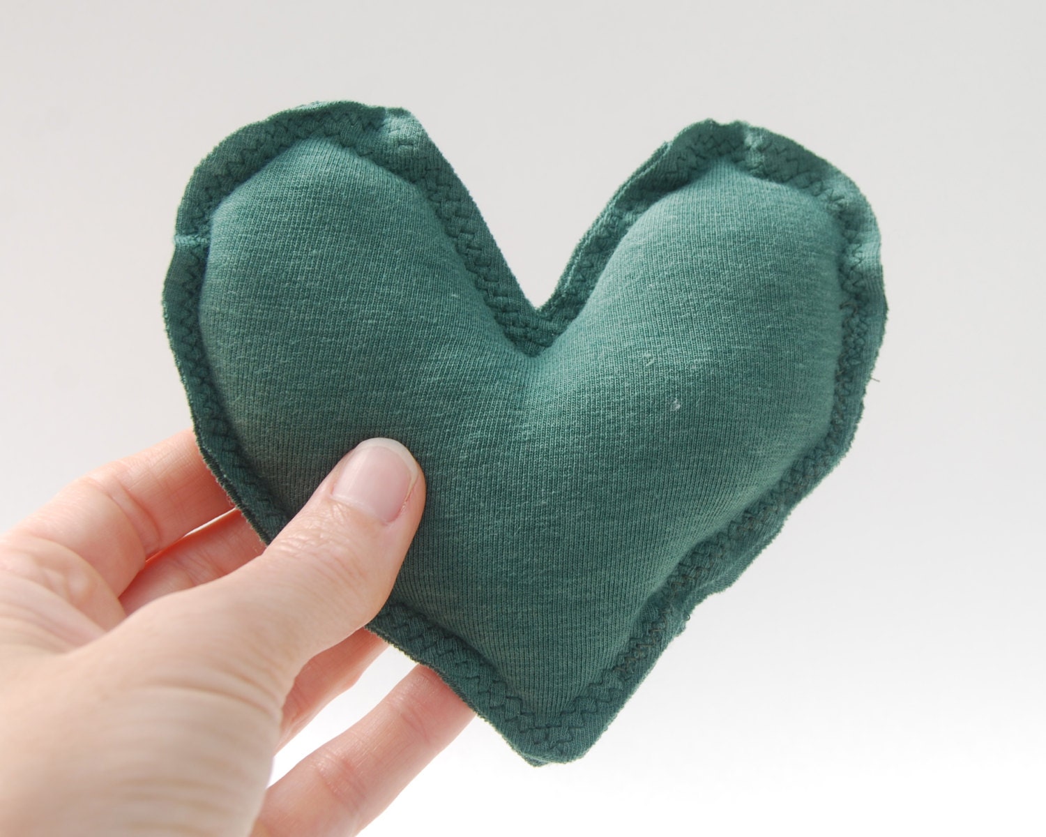 Organic Baby - Heart Pillow - Emerald Green - Organic Cotton - Eco Friendly - Eco Toy