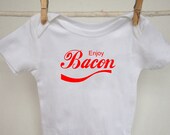 Unisex Enjoy Bacon Baby Onesie Enjoy Bacon Baby Clothes Unique Baby Boy Baby Girl Clothes