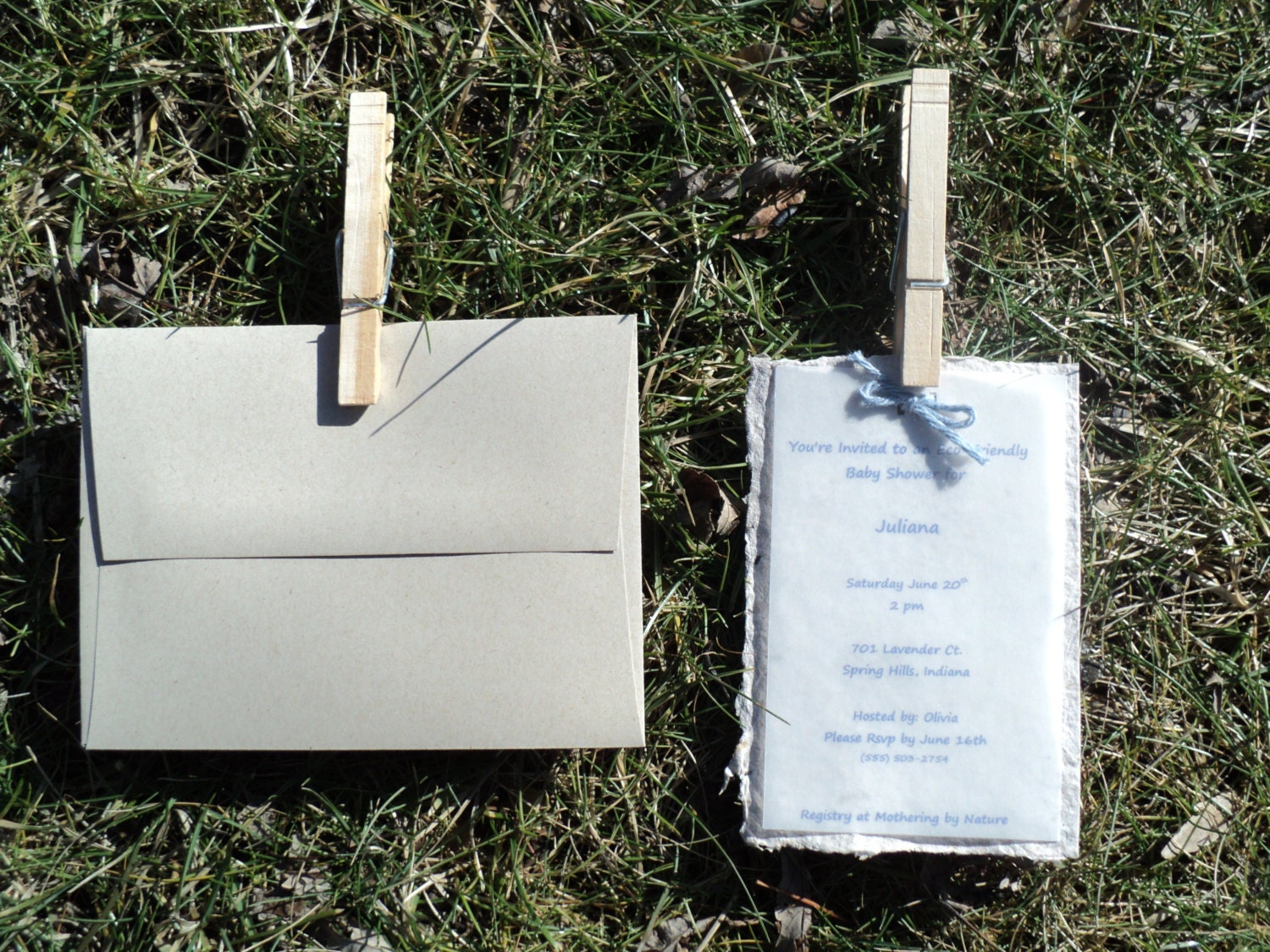 Handmade eco-friendly 100% Recycled  & Plantable Wildflower Baby Shower Invites