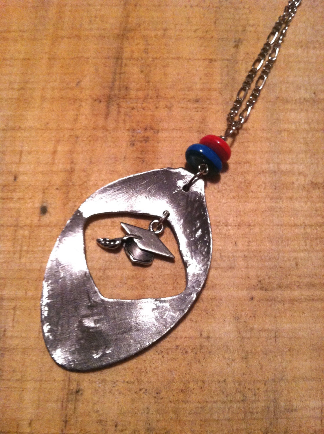 Upcycled Spoon Necklace Graduation Cap