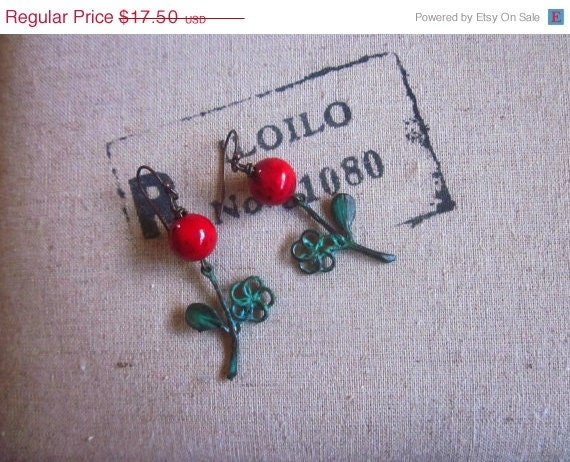 Spring Savings Sale Forever in bloom Fair Trade paper bead  flower earrings.