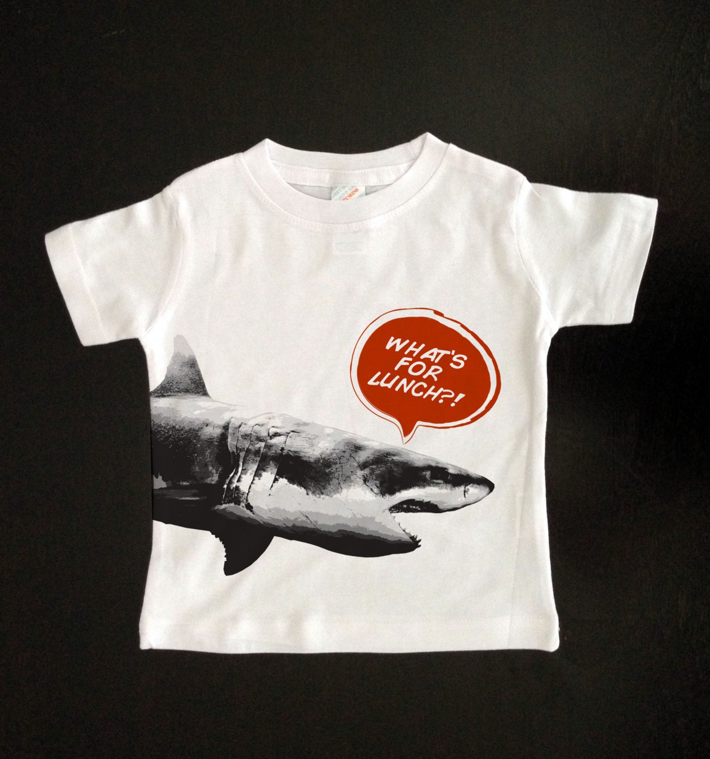 Funny Kids Shark Shirt - What's For Lunch - Kids Tshirt - Funny Children's Clothing