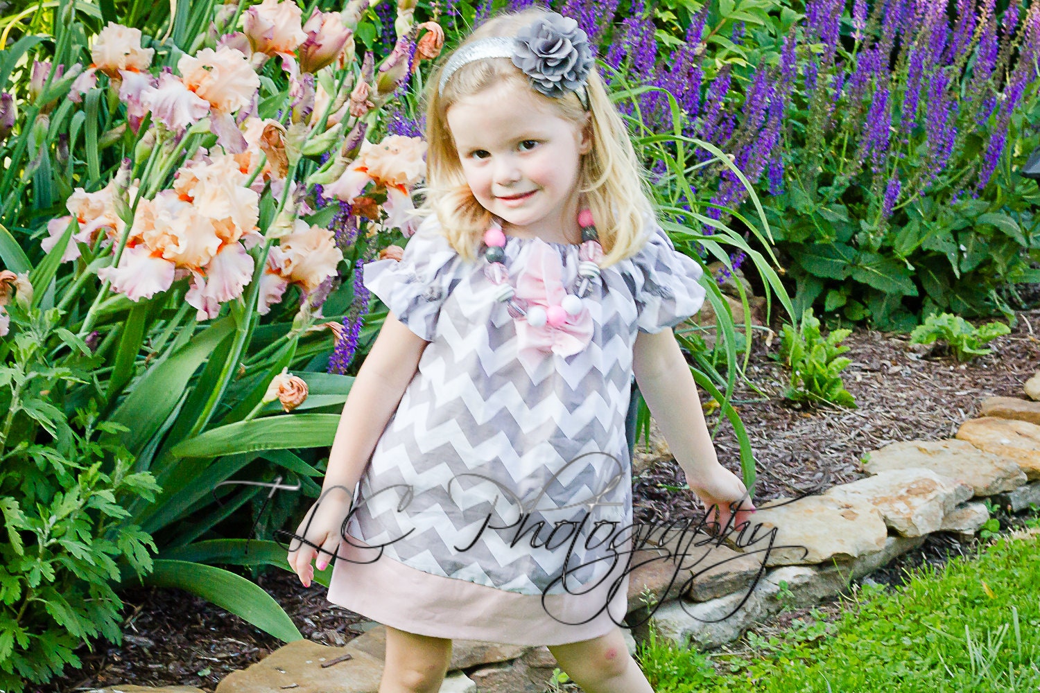 NEW Summer.. Pink and Grey Chevron Ruffle Tunic dress.. Sizes 3m-6Y.. baby girl toddler