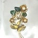 BIG SALE Vintage Jade and Pearl Flower Boquete Brooch Pin , Gold Plated Filigree