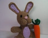 Brown Bunny with Carrot Toy, Home Decor Set