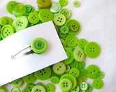 Lime Green Button Hair Clip, Simple & Bright Modern, For Her