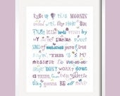 Three Little Birds Bob Marley Print Song Quote in Purple, Teal, Blue and Green for Brooklyn bedding 8x10 by YassisPlace, Many Colors