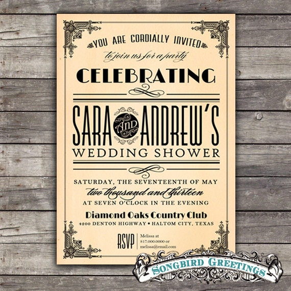 Art deco wedding shower invitation--customizable Il_170x135
