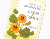 Nasturtium Illustration PRINTABLE Custom Save the Date