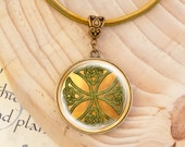 Celtic Cross - Leather Necklace