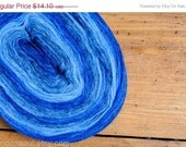 ON SALE Thin Wool Pre-Yarn, Knitting, Spinning or Felting Fiber, Light Blue and Dark Blue FREE Shipping Worldwide