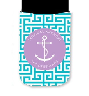 4 Personalized Koozies with Monogram - Customize Colors