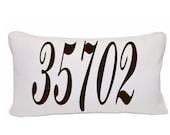 Address Number Printed Pillow Cover, Brown and White Pillow, sizes 14x21 inch pillow,