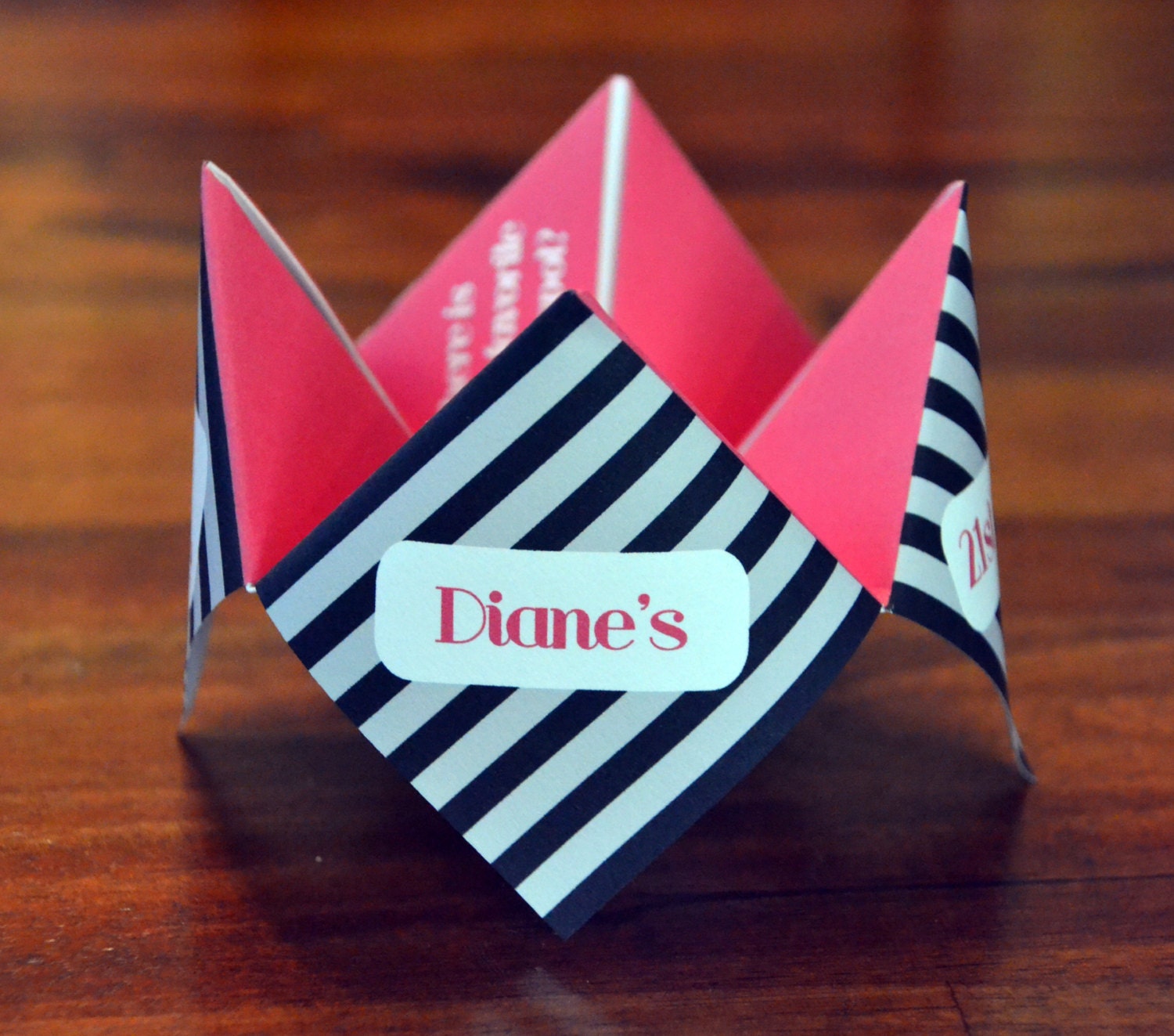 21st Birthday Invitation, Cootie Catcher, Favor, Birthday, Party, Sweet Sixteen, Personalized, DIY, Printable, Decoration, Cocktail Party