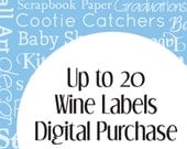 Up to 20 Wine Labels - Digital File Purchase