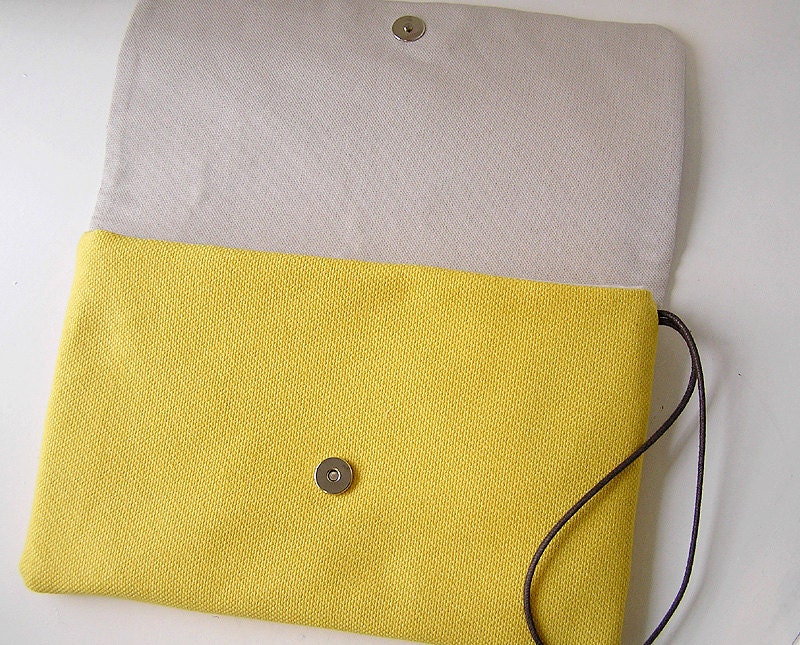Hand screen printed cotton Clutch