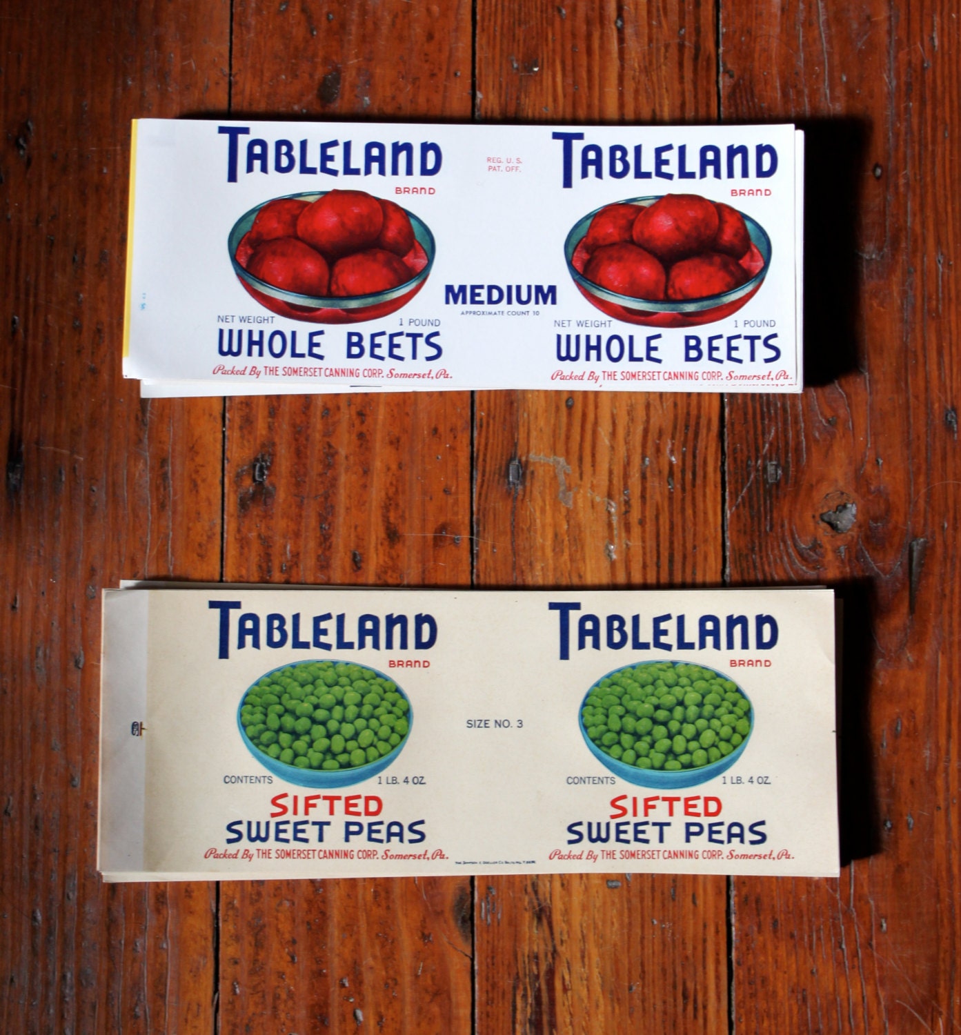 50 Vintage Vegetable Canning Labels: Beets and Peas