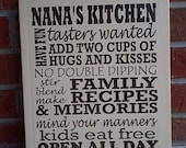 Wooden Sign Grandma's Kitchen/Nana's Kitchen