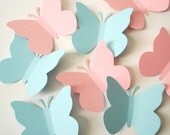 50 Pastel Blue Pink Butterfly die cuts, DIY butterfly mobile,  scrapbook embellishments, 3d butterfly wall art  - No525