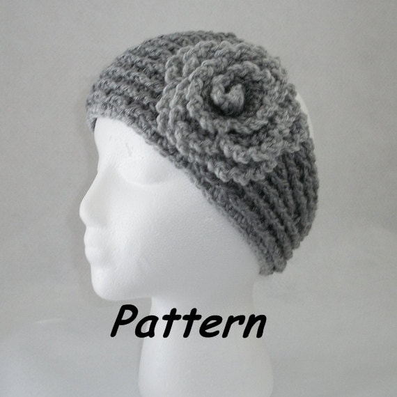 Instant Download for PDF CROCHET Pattern: New Headband/Ear Warmer w/Lettuce Leaf Rose