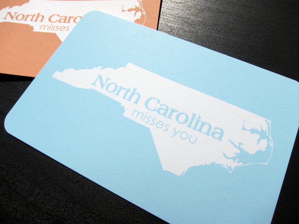 North Carolina Misses You: Set of 3 Postcards