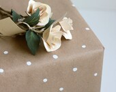 Springtime off-white paper rose flower gift topper