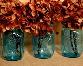 Set of 3 Limited Edition Ball Mason Jars in Antique Blue