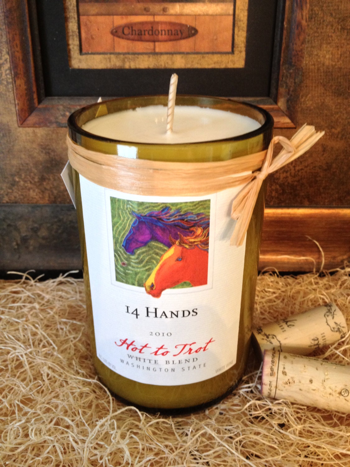 Recycled  Wine Bottle Soy Candle
