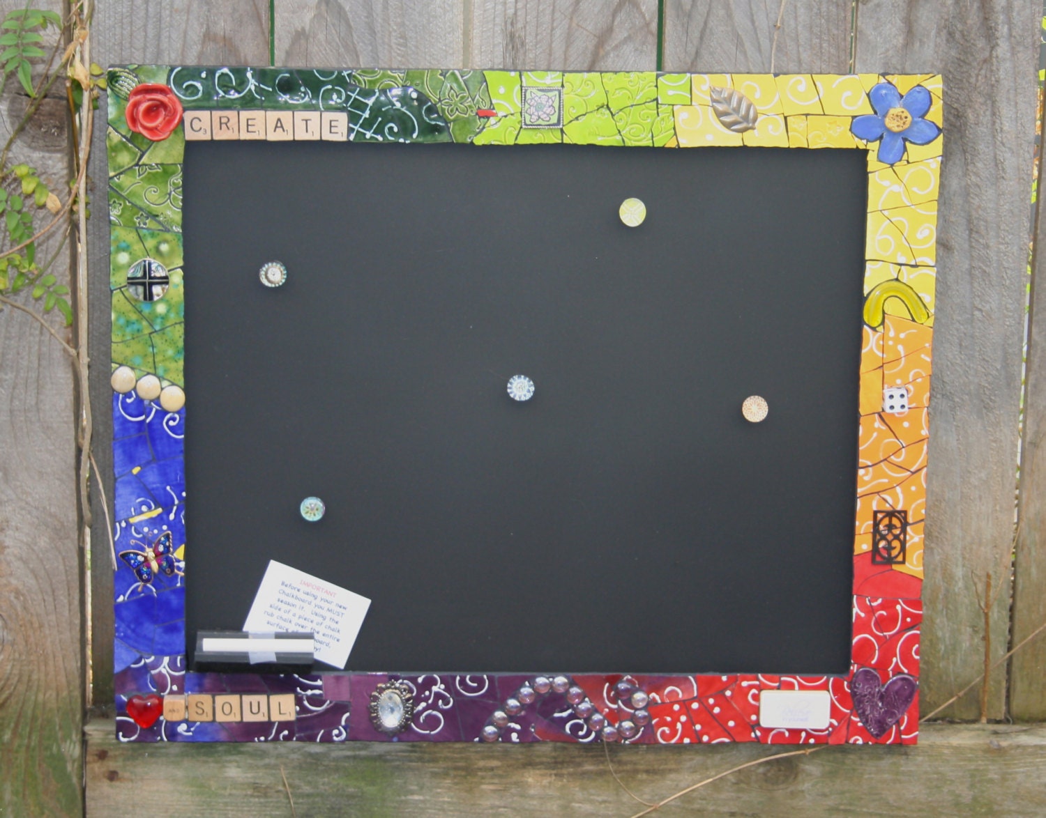 Chalk board with Mosaic frame - magnetic