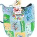 Seamless Felted Bag Purse Blue Pink Patchwork Effect Felt Flowers