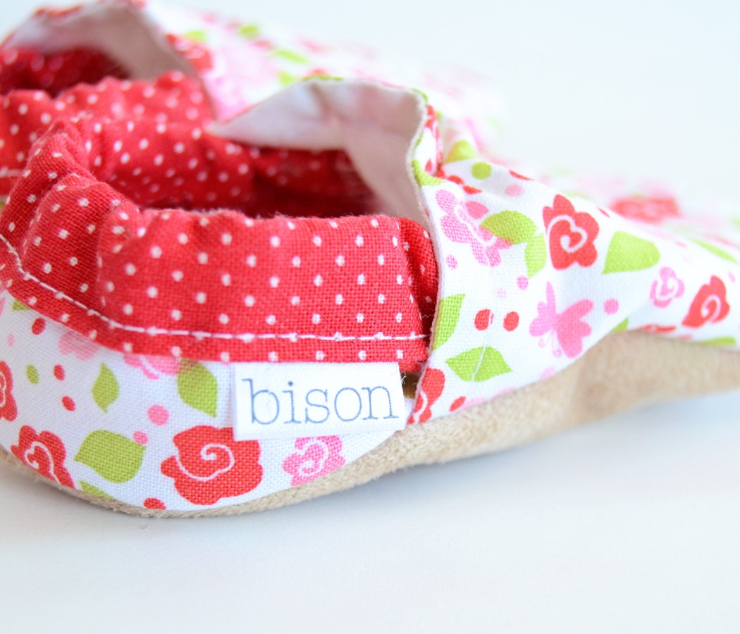 May Day Bison Booties baby Size 6 to 12 Months Ready to Ship floral summer girly shoes bootys