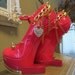 Heel Less Sculpted Platform Spiked Women Shoes Neon Pink size 7...A SpikesByG Design