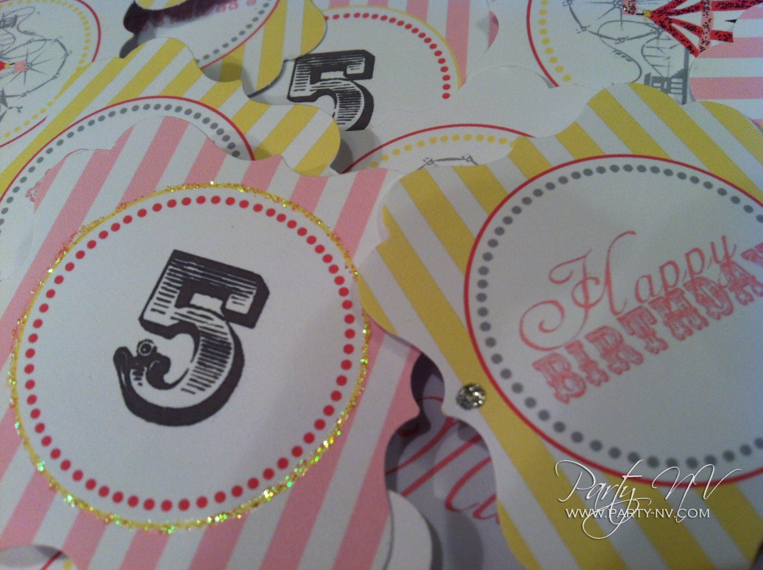PRINTABLE (2" PARTY CIRCLES) - "Old Time" Carnival Collection- Vintage Design