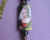 Renaissance Portrait Wood Pendant