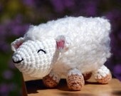 Happy amigurumi sheep, kawaii crochet barnyard animal, nursery decor, baby shower gift