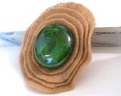 Brown Felt Flower Rustic Pin