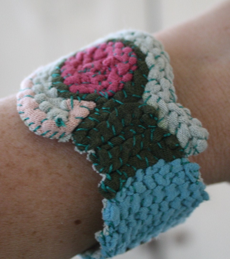Eco friendly soutache style wrist cuff bracelet