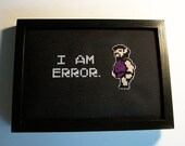 Zelda I Am Error framed cross stitch