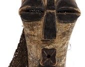 Songye Kifwebe Mask with Raffia Netting Costume DR Congo African  Mask