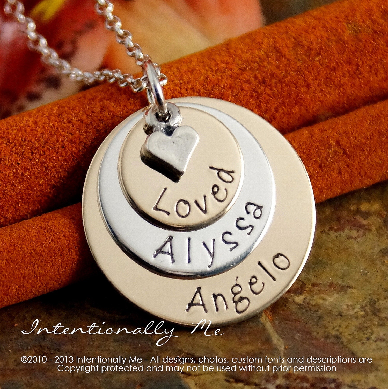 Hand Stamped Mommy Necklace- Personalized Jewerly - Sterling Silver / 14K Gold Filled layered Necklace - Loved Flat Family Stack of Three