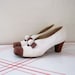 1940s Shoes / Size 10 / Spectator Pumps with Bows